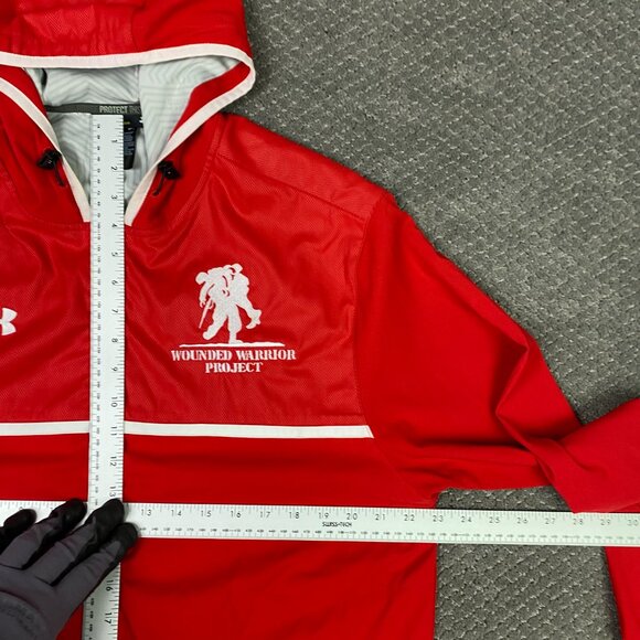 Under Armour Wounded Warrior Project Jacket Hoodie Men's Large Red Infrared - Picture 7 of 12